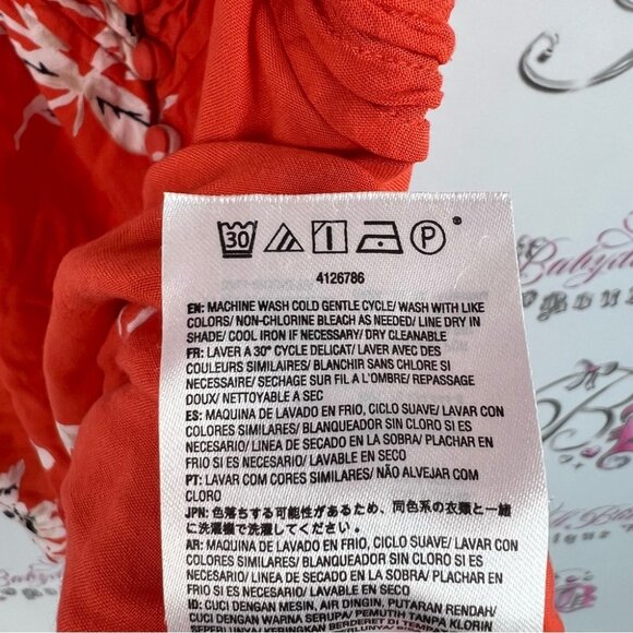 Volcom tank top buttons logo metal charm flowers Red Floral Camisole Top - Picture 8 of 10